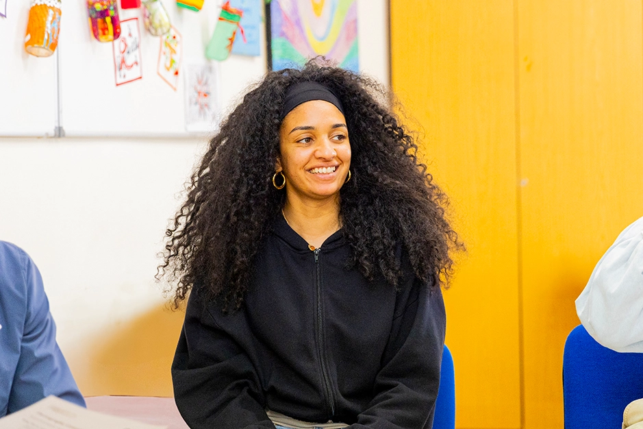 A service user in a group workshop at Aquarius.