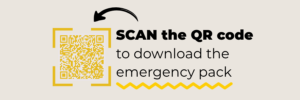 SCAN the QR to download the emergency pack website