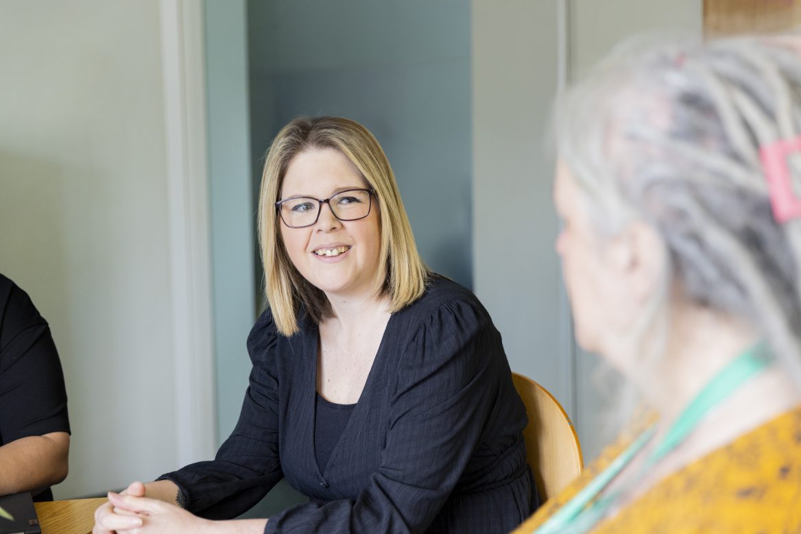 Service user getting support at Aquarius.